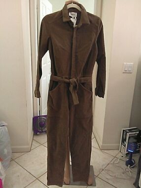 NWT BA&SH NORDSTROM Brown Corduroy Tie-Waist Jumpsuit Sz. S High Fashion LG. Pkt